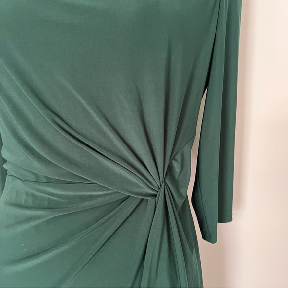 Lauren Ralph Lauren Emerald Green 3/4 Sleeve Dress Size 12 Cocktail Party Work - Picture 5 of 9